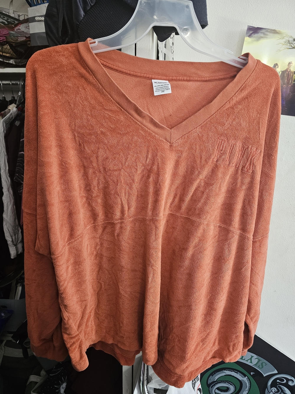 PINK Victoria's Secret Rust Orange V-Neck Pullover